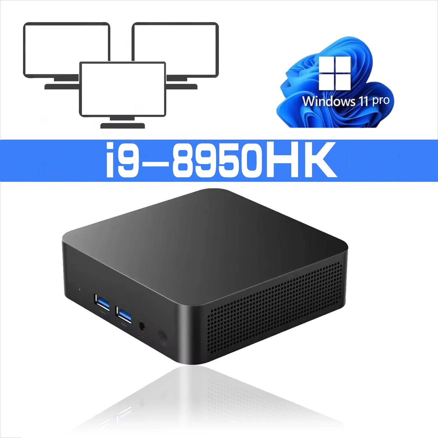 2025 Portable i9 Mini PC Computer Windows 11 Intel Core i9 8950HK 16GB 1TB Gaming Computer Dual-Band WiFi 6-Core Mini Desktop PC
