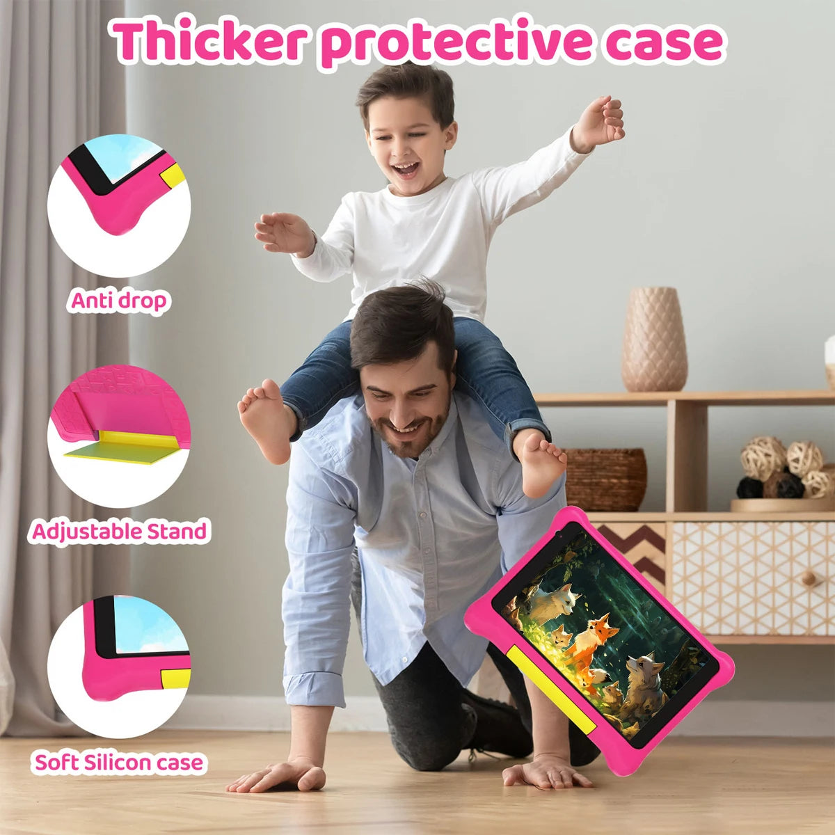 New 7 inch Kid Tablet Android 13 Quad Core 5GB RAM 32GB ROM 128GB Expand WiFi Bluetooth Children's Gift Kids Software Game Pad