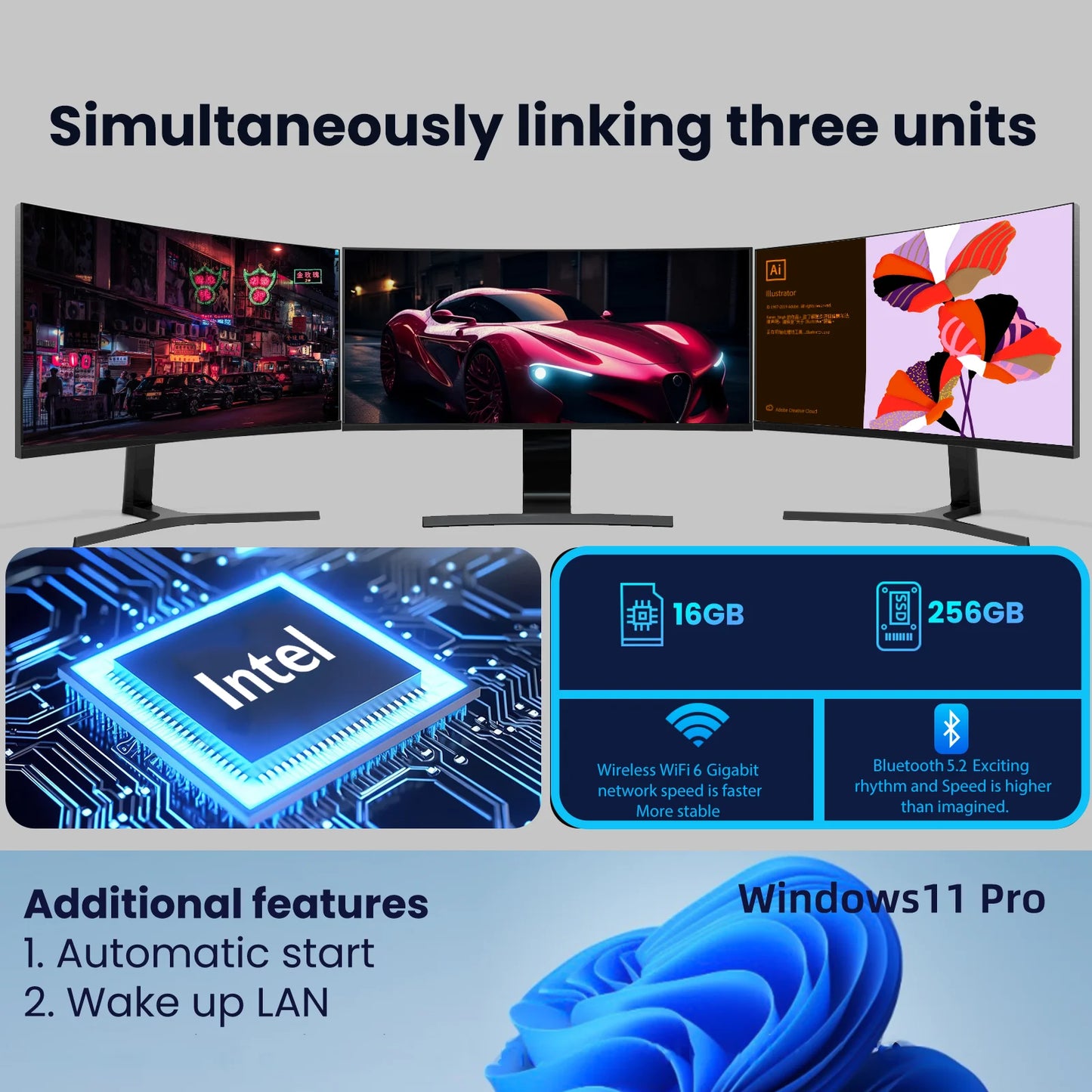 2025 Portable i9 Mini PC Computer Windows 11 Intel Core i9 8950HK 16GB 1TB Gaming Computer Dual-Band WiFi 6-Core Mini Desktop PC