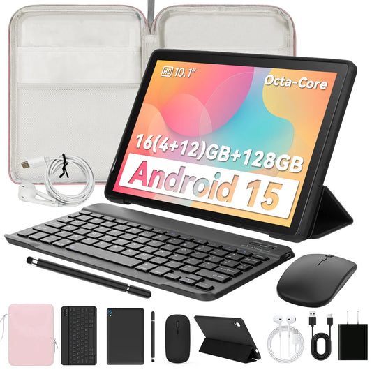 C108 Android Tablet 10.1 Inch Tablets Octa-Core 10GB RAM 128GB ROM With Case Headphones Wireless Keyboard Mouse Stylus Pen Bag