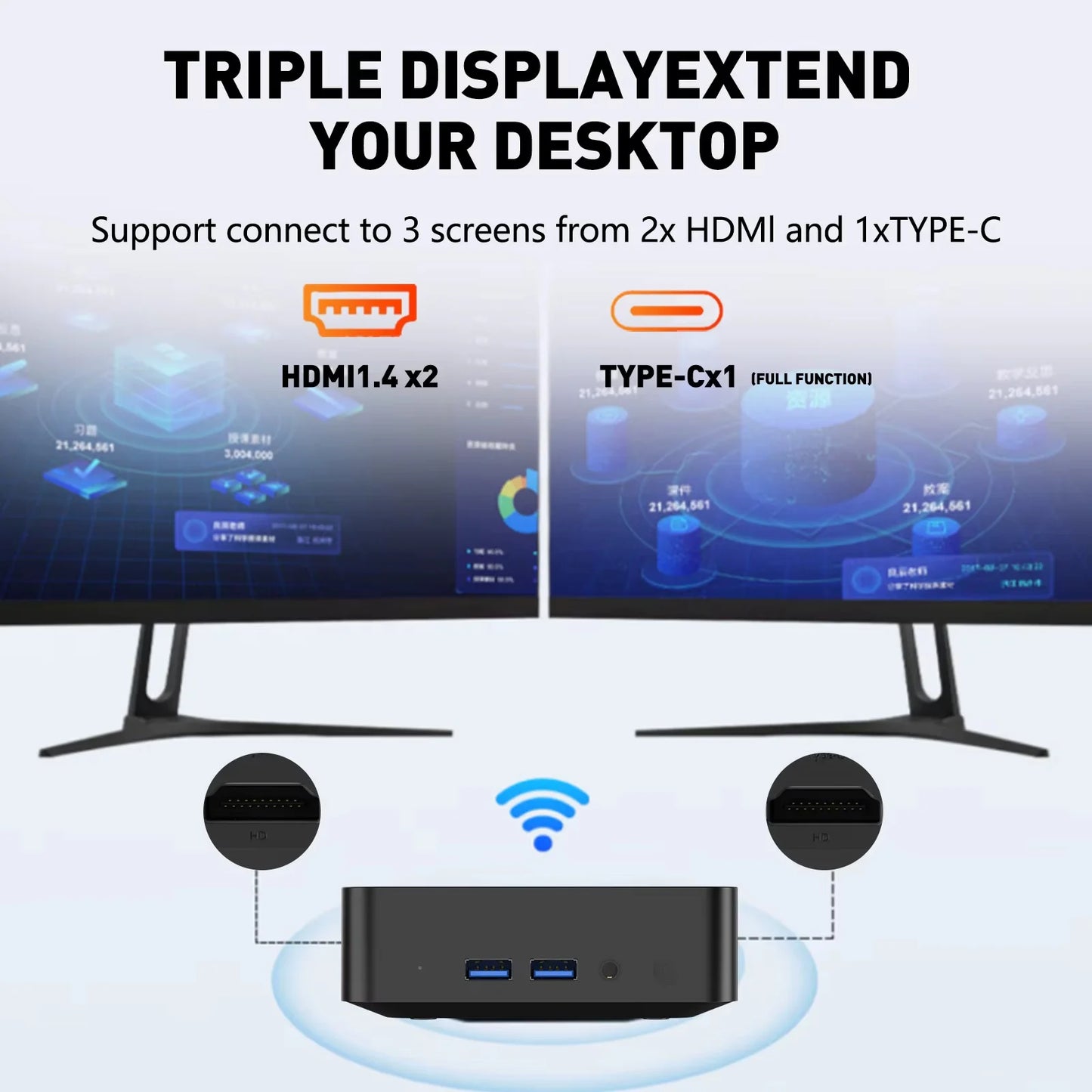 2025 Portable i9 Mini PC Computer Windows 11 Intel Core i9 8950HK 16GB 1TB Gaming Computer Dual-Band WiFi 6-Core Mini Desktop PC