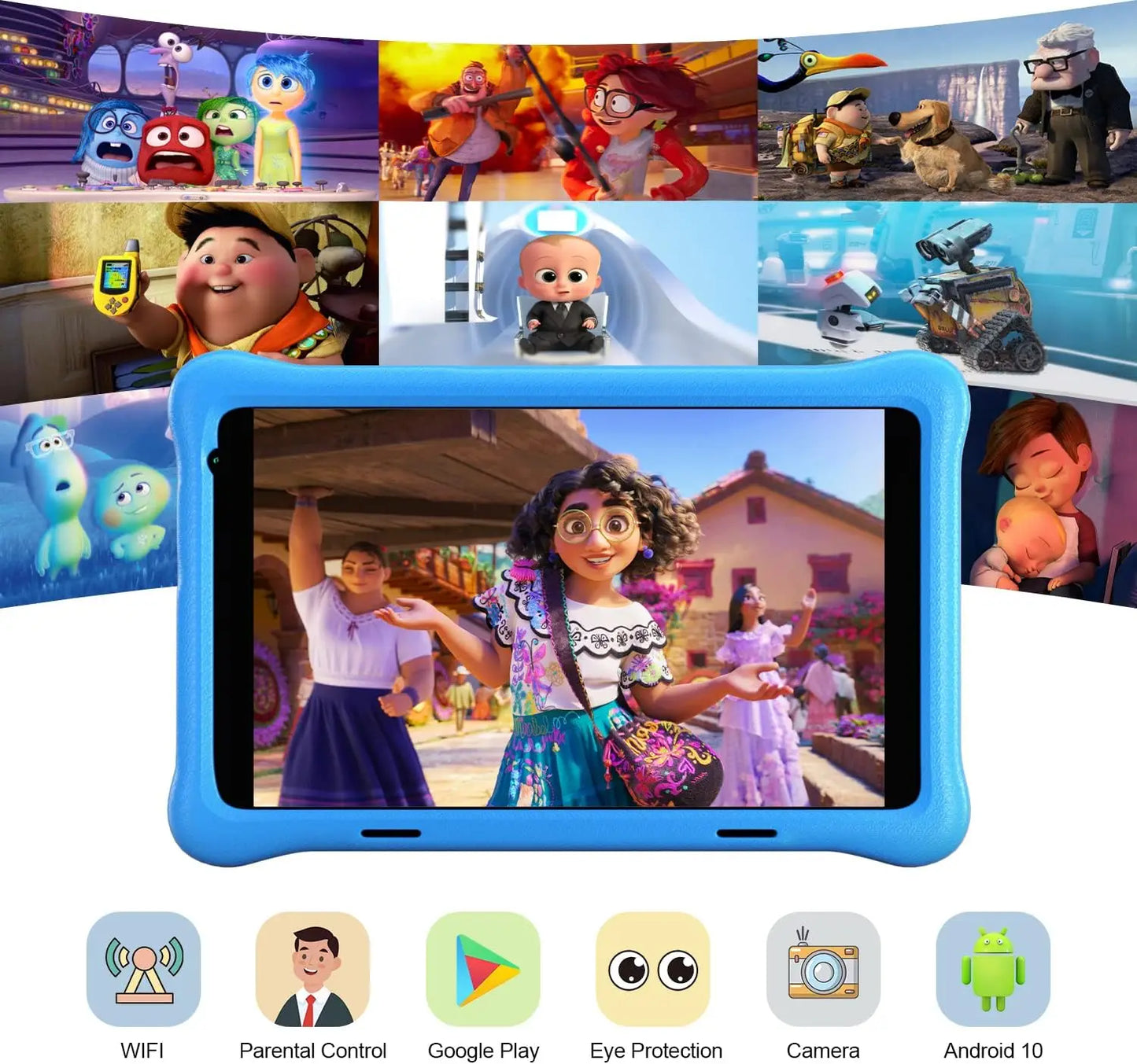 8 Inch Kid Tablet Android11 Learning Tablets Quad Core Processor 2GB+32GB 128GB Expansion 5000mAh Child Eye Protection With Case