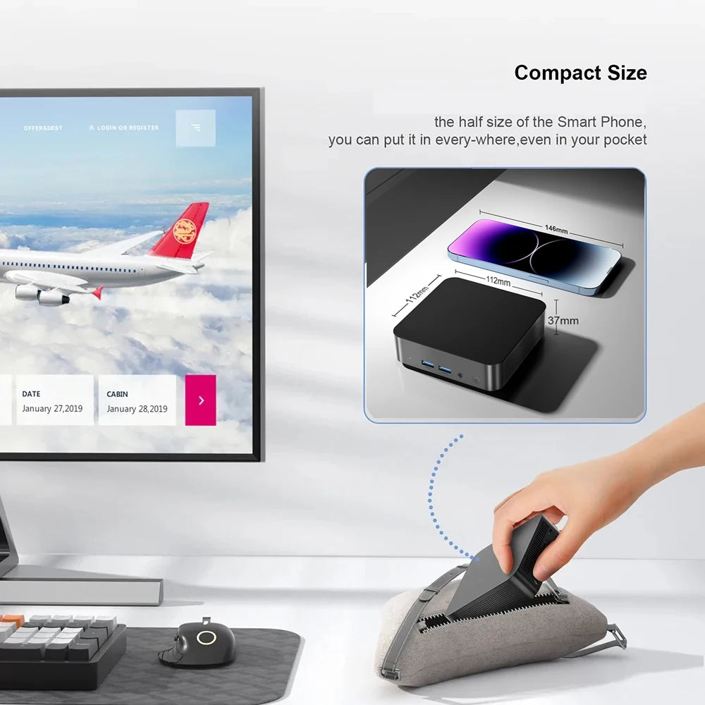 2025 Portable i9 Mini PC Computer Windows 11 Intel Core i9 8950HK 16GB 1TB Gaming Computer Dual-Band WiFi 6-Core Mini Desktop PC