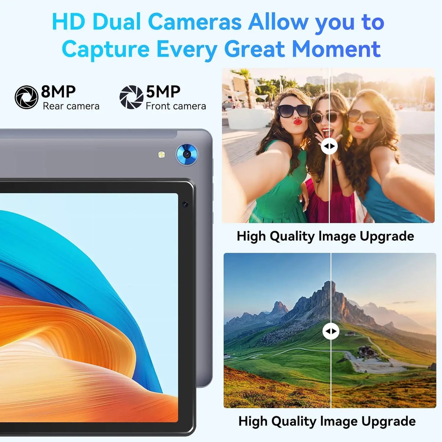 C108 Android Tablet 10.1 Inch Tablets Octa-Core 10GB RAM 128GB ROM With Case Headphones Wireless Keyboard Mouse Stylus Pen Bag