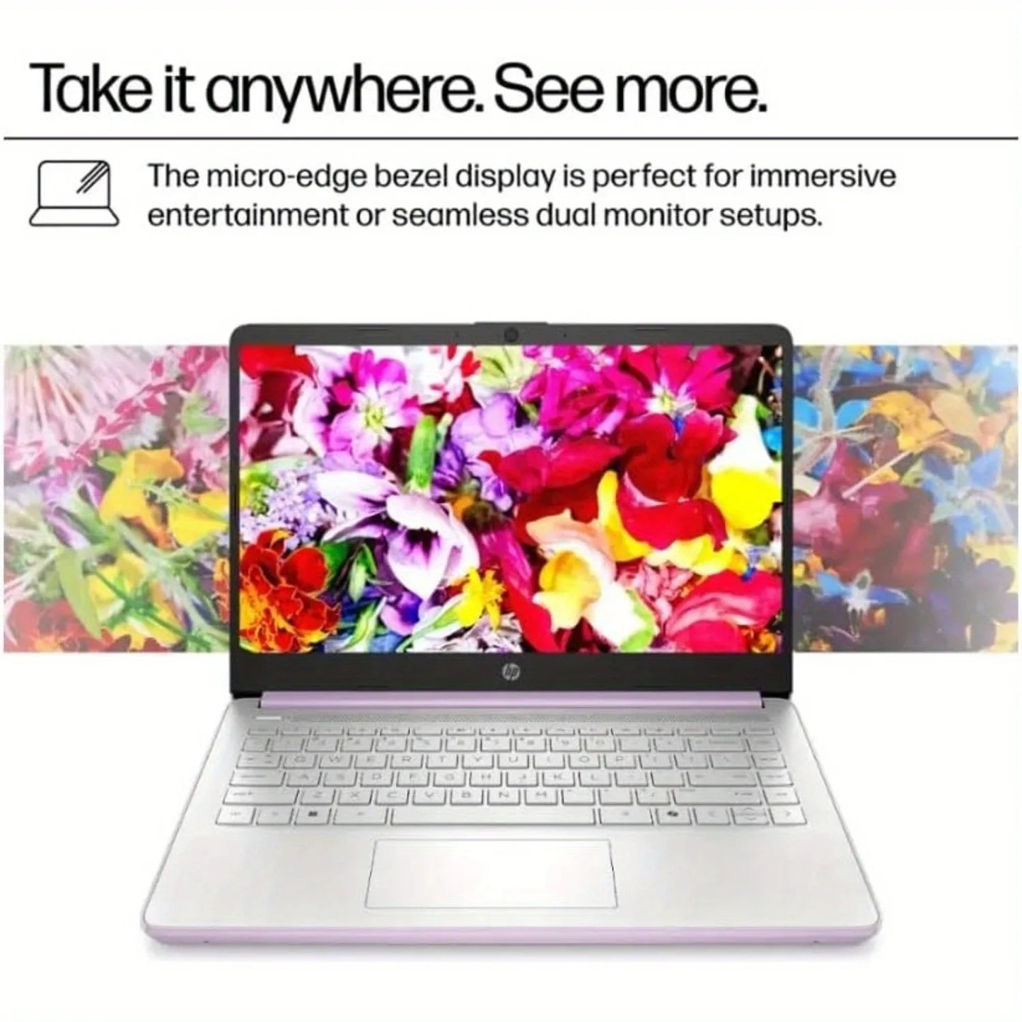 HP 14" HD Business Laptop,Intel Processor N150,Up to 16GB RAM,128GB UFS, Intel Graphics,Wi-Fi 6,Windows 11 S,Honey Lavender