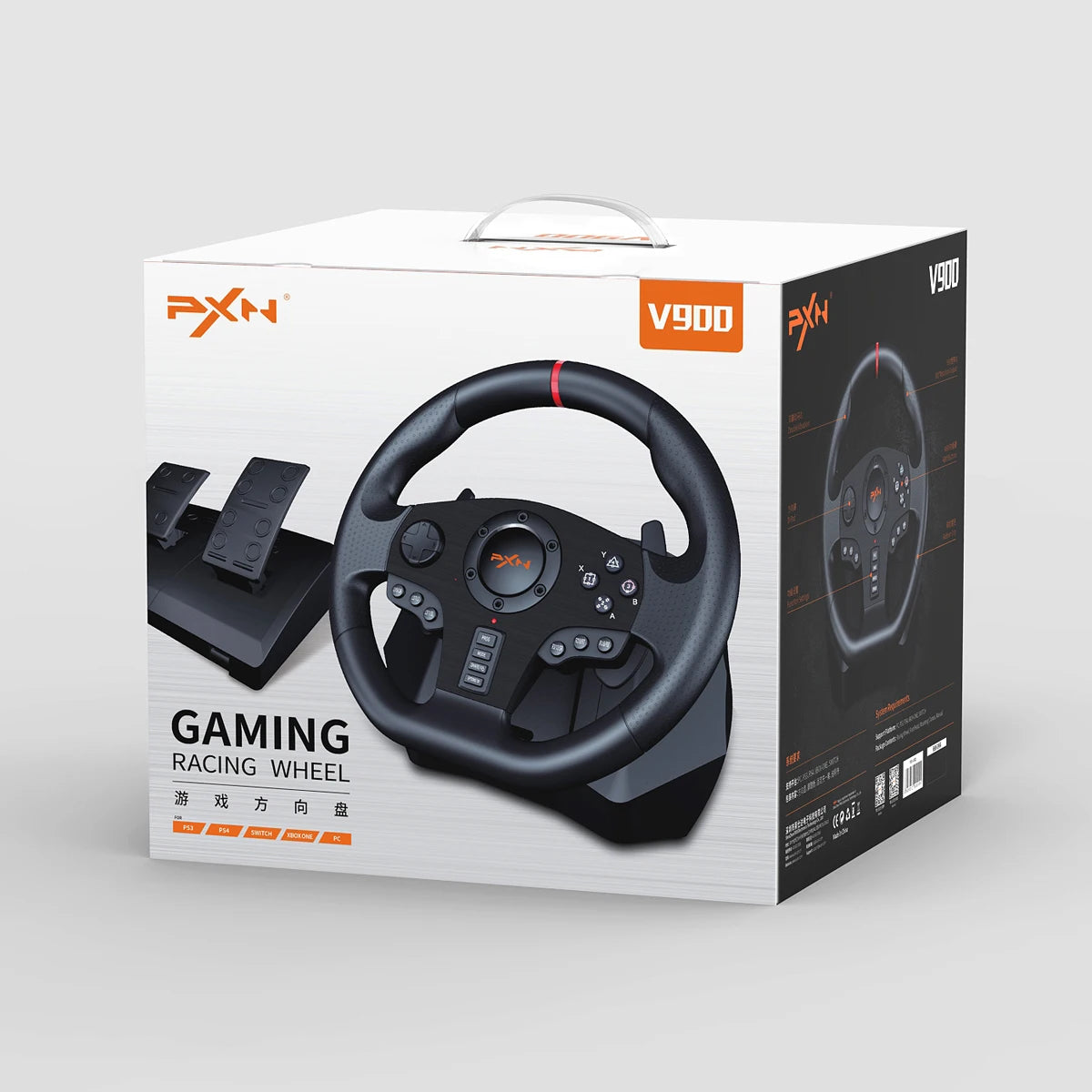 PXN V900 Gaming Steering Wheel Volante PC Racing Wheel  270°/900° Pedals for PC Windows/PS3/PS4/Switch/Xbox One/Xbox Series X/S
