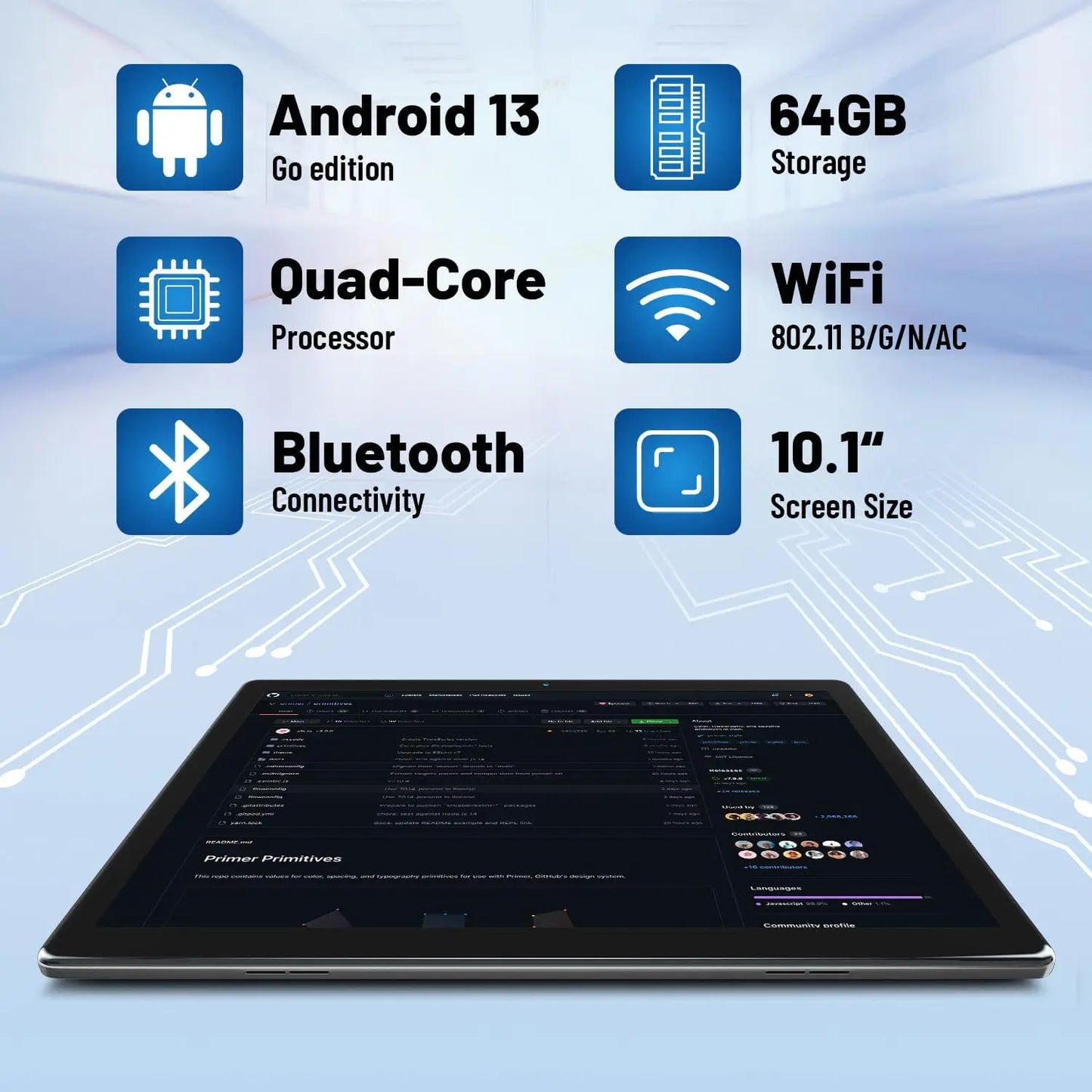 URAO 10 Inch Android Tablet Quad-Core 6GB RAM 64GB ROM to 128GB 5MP+8MP Dual Camera HD IPS Display WiFi Bluetooth PC Pad Tablets