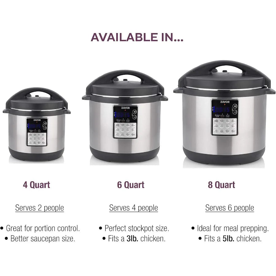 LUX Edge 6 Quart Programmable Electric MultiCooker for Home Kitchen: Advanced Pressure Cooking Slow Cooking Rice Preparation Yo