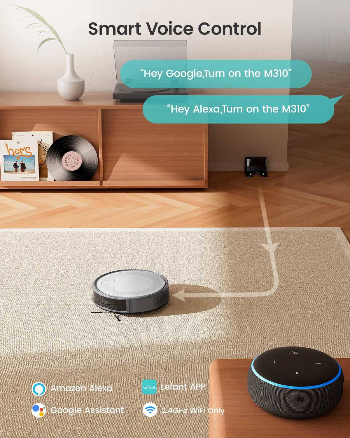 Lefant M310 Robot Vacuum Cleaner– 4500Pa Suction, Ultra-Slim & Quiet, PreciSense Obstacle Avoidance, WiFi/App/Voice Control