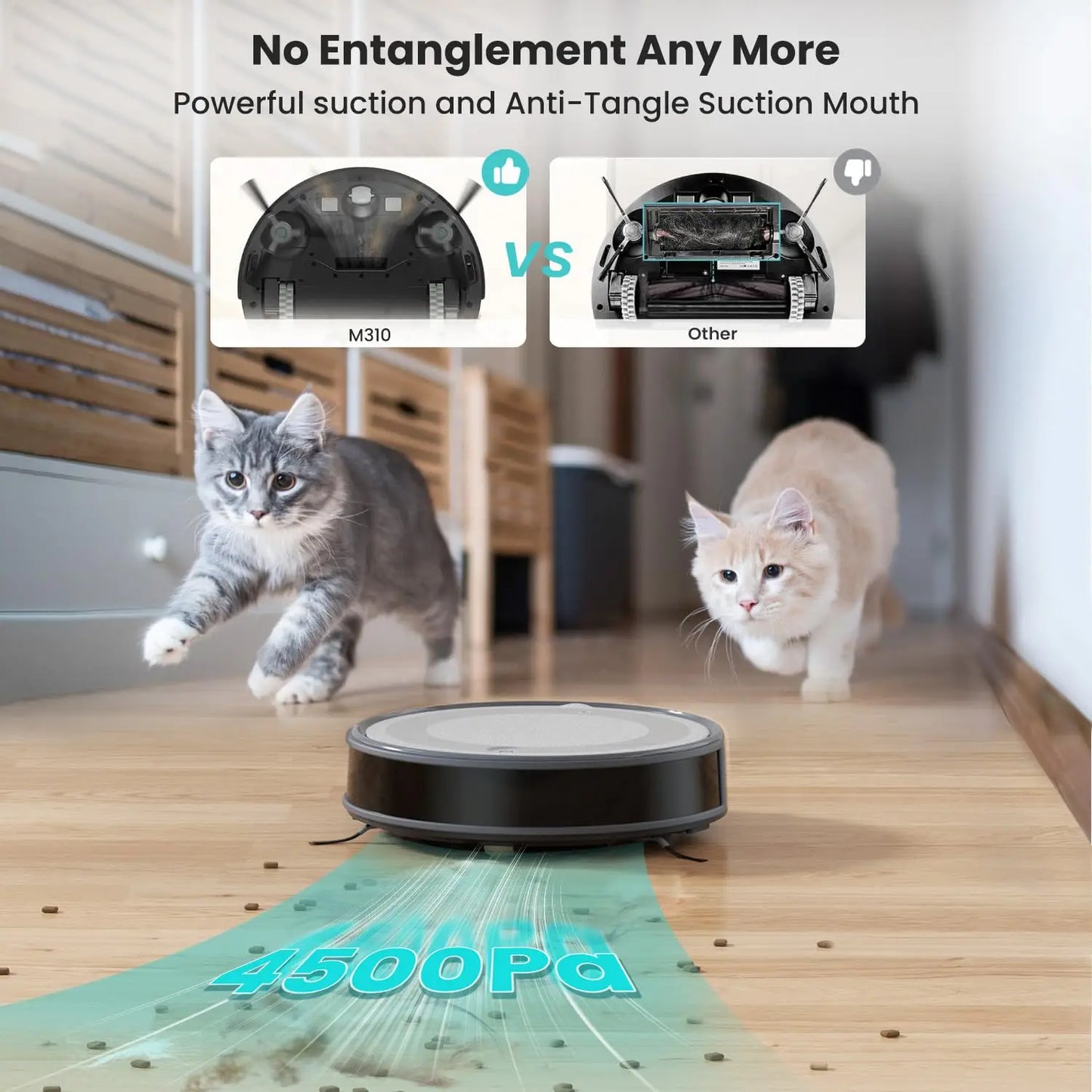 Lefant M310 Robot Vacuum Cleaner– 4500Pa Suction, Ultra-Slim & Quiet, PreciSense Obstacle Avoidance, WiFi/App/Voice Control
