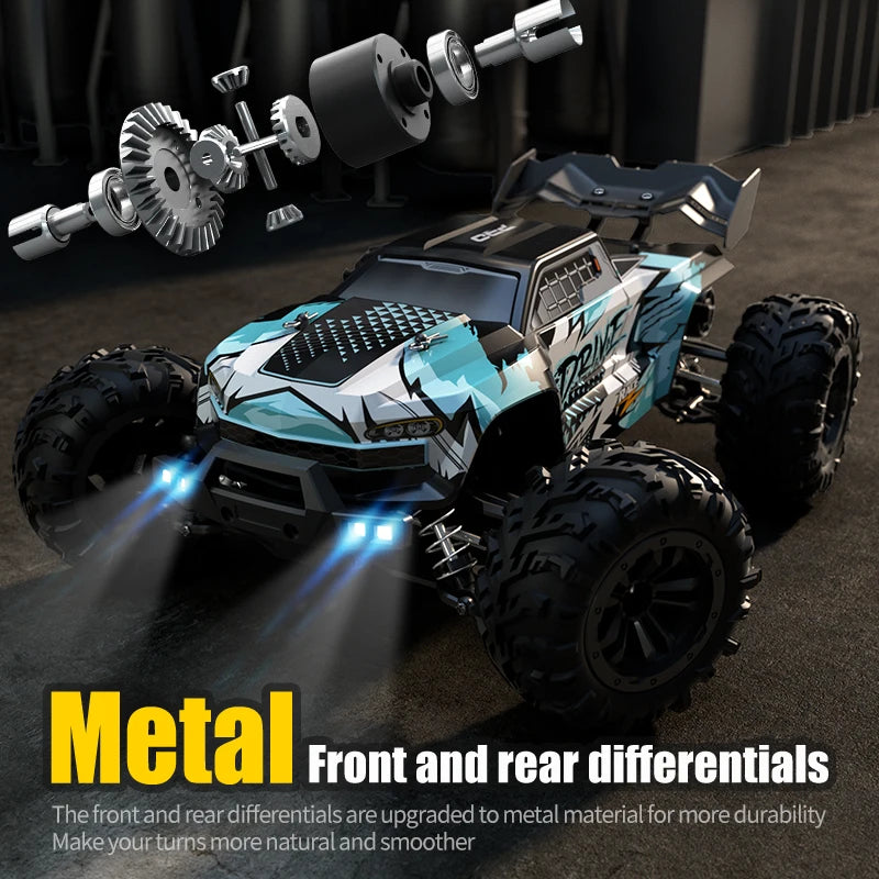 WLtoys 16101 Pro 1:16 75KM/H 4WD RC Car With LED Light 2.4G Remote Control Cars High Speed Drift Monster Truck for Children Gift
