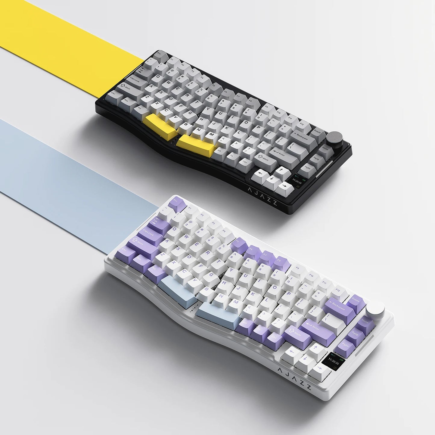 AJAZZ AKS075 Alice three-mode mechanical keyboard game and structure ergonomic keyboard + custom screen RGB DIY