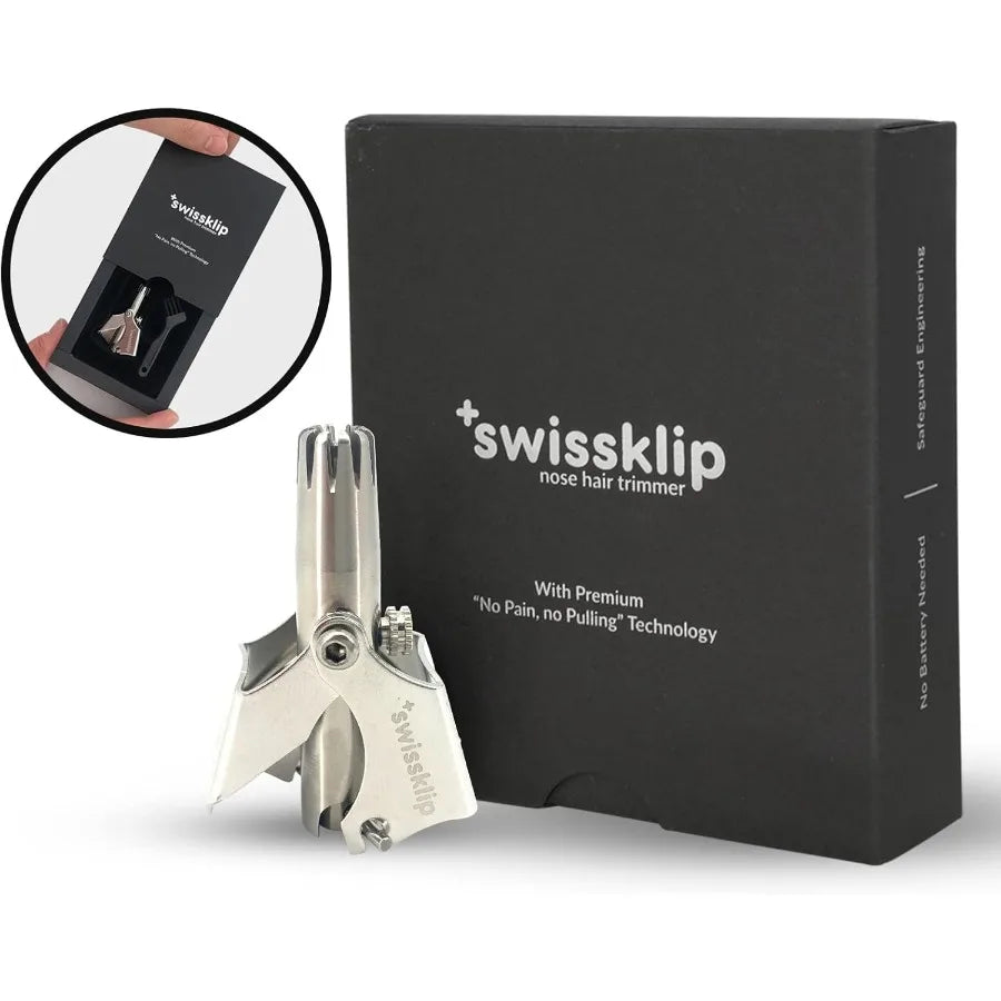 Swissklip Human Power Nose Hair Trimmer for Men Manual Nose Hair Trimmer for Women I Stainless Steel Ear Hair Remover for Men W