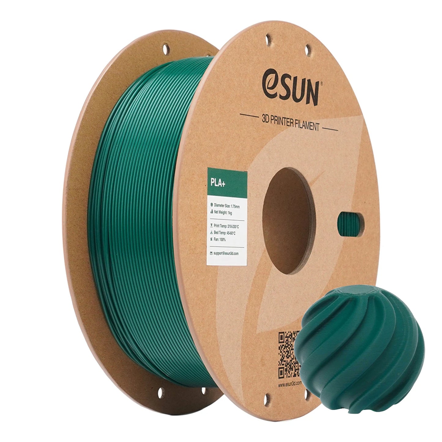 eSUN 3D Printer Filament PLA+ 1.75mm Dimensional Accuracy +/- 0.03mm 1KG (2.2 LBS) Spool 3D Printing Material For 3D Printers