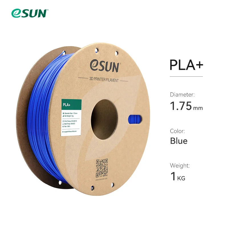 eSUN 3D Printer Filament PLA+ 1.75mm Dimensional Accuracy +/- 0.03mm 1KG (2.2 LBS) Spool 3D Printing Material For 3D Printers