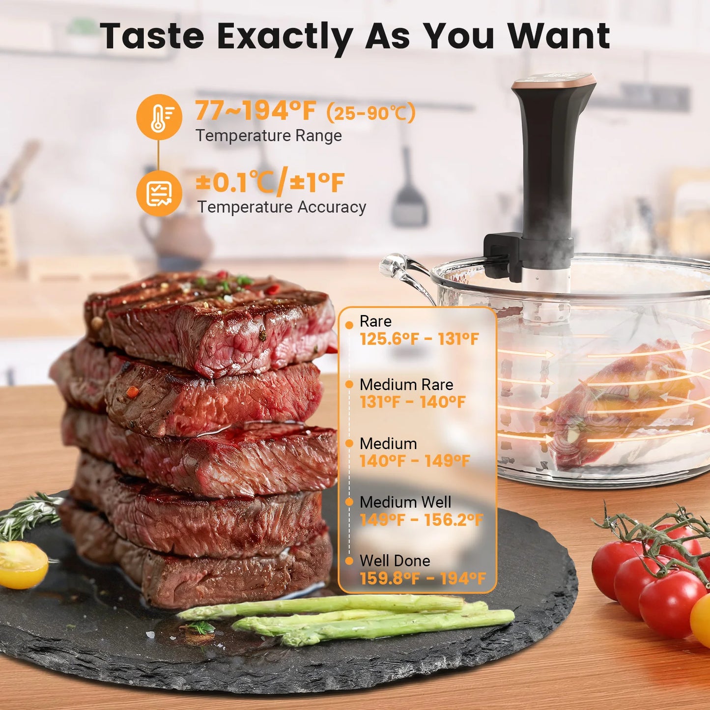 BLIITZHOME Slow Cooker IPX7 Waterproof WiFi Connectivity Versatile Cooking Food Preparation Appliance for kitchen Cooking