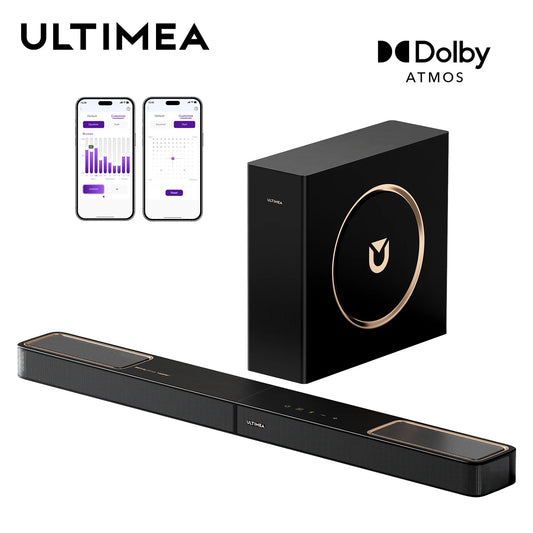 ULTIMEA Skywave F30 Soundbar 3.1.2ch 300W Dolby Atmos Soundbar, with 5.25'' Wired Subwoofer, Home Theater for TV, APP Control