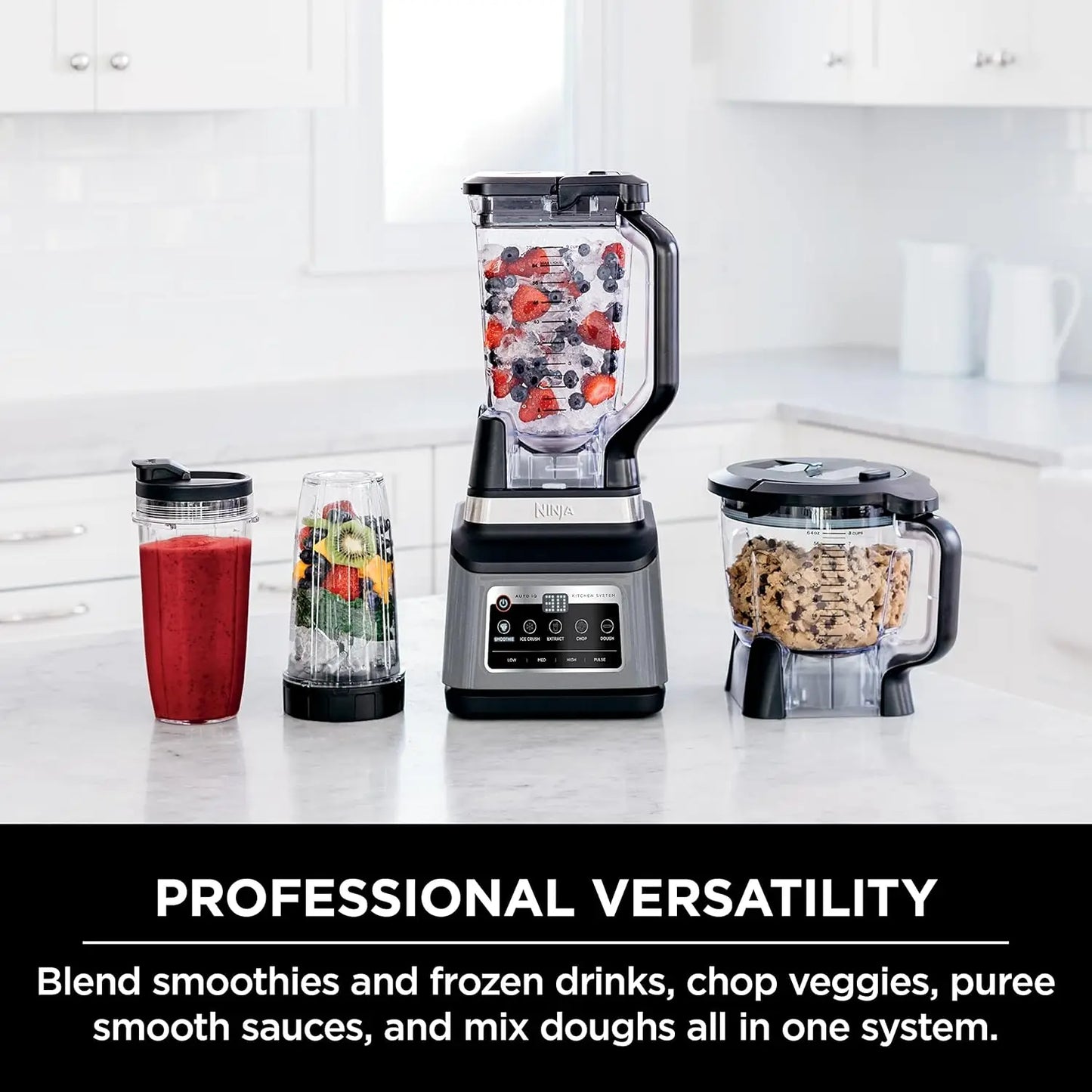 BN801 Professional Plus Kitchen System, 1400 WP, 5 Functions for Smoothies, Chopping, Dough & More with Auto IQ, 72-oz.* Blender
