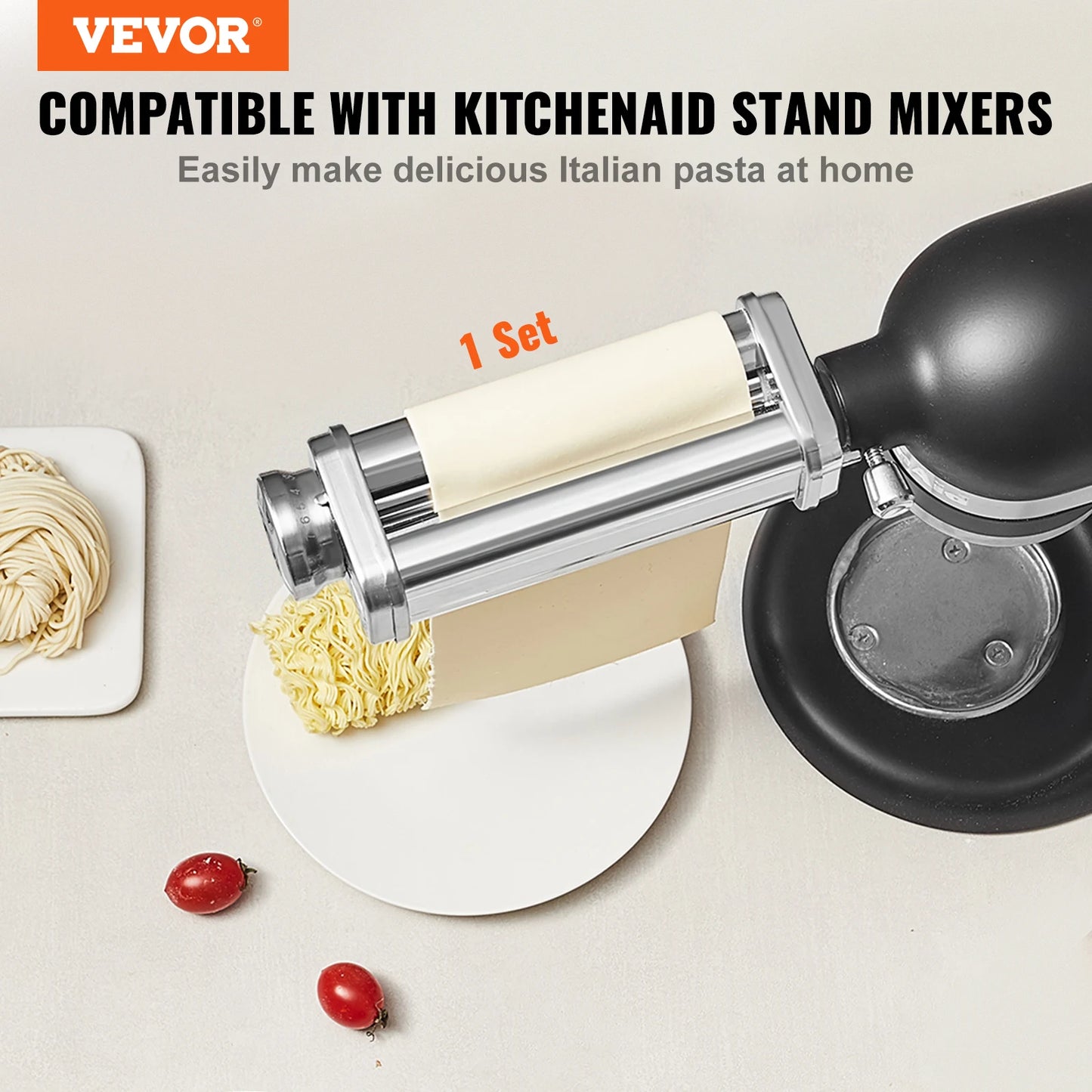 SucceBuy Pasta Attachment for KitchenAid Stand Mixer Stainless Steel Pasta Sheet Roller Attachment Pasta Maker Kitchen Aid Pasta
