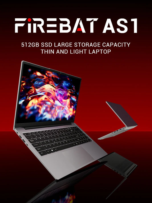 Firebat AS11 Laptop AMD R5 7430u CPU 16GB RAM SSD 512GB Lightweight Business Computer Windows 15.6 Inch Notebook BT5.2 WiFi6