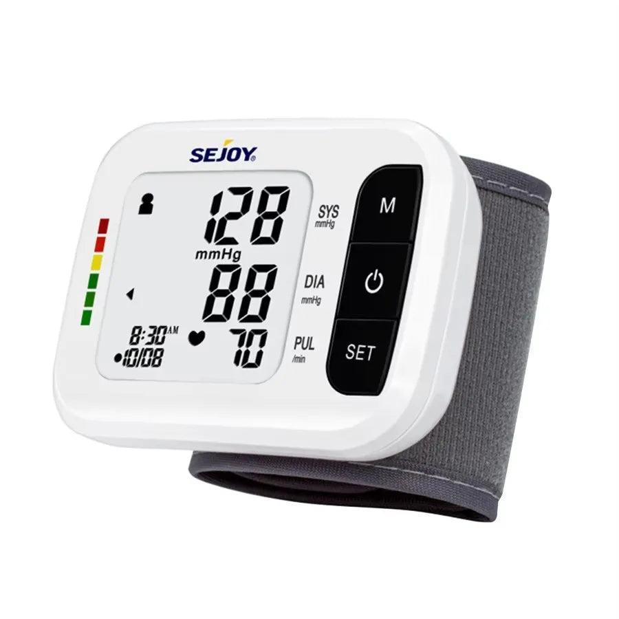 SEJOY Electronic Blood Pressure Monitor Wrist Cuff Tonometer Digital Sphygmomanometer Electronic BP Monitors Blood Meter