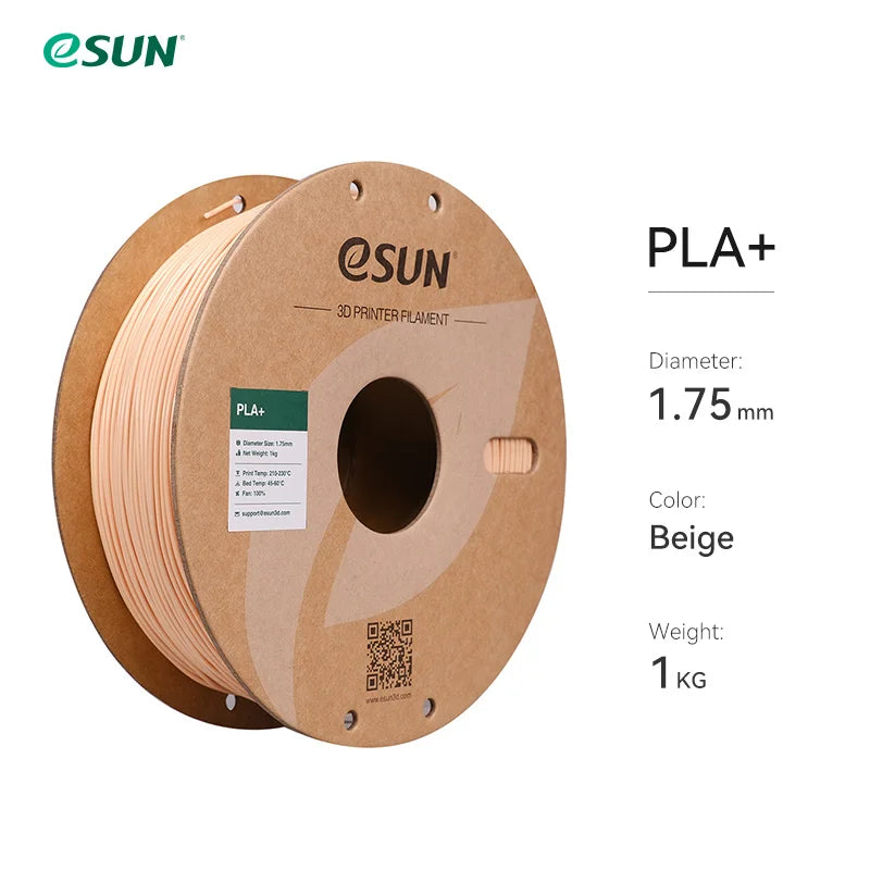 eSUN 3D Printer Filament PLA+ 1.75mm Dimensional Accuracy +/- 0.03mm 1KG (2.2 LBS) Spool 3D Printing Material For 3D Printers