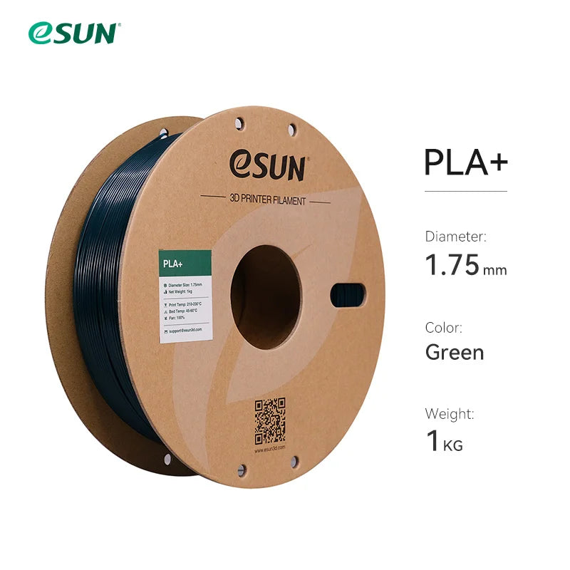 eSUN 3D Printer Filament PLA+ 1.75mm Dimensional Accuracy +/- 0.03mm 1KG (2.2 LBS) Spool 3D Printing Material For 3D Printers