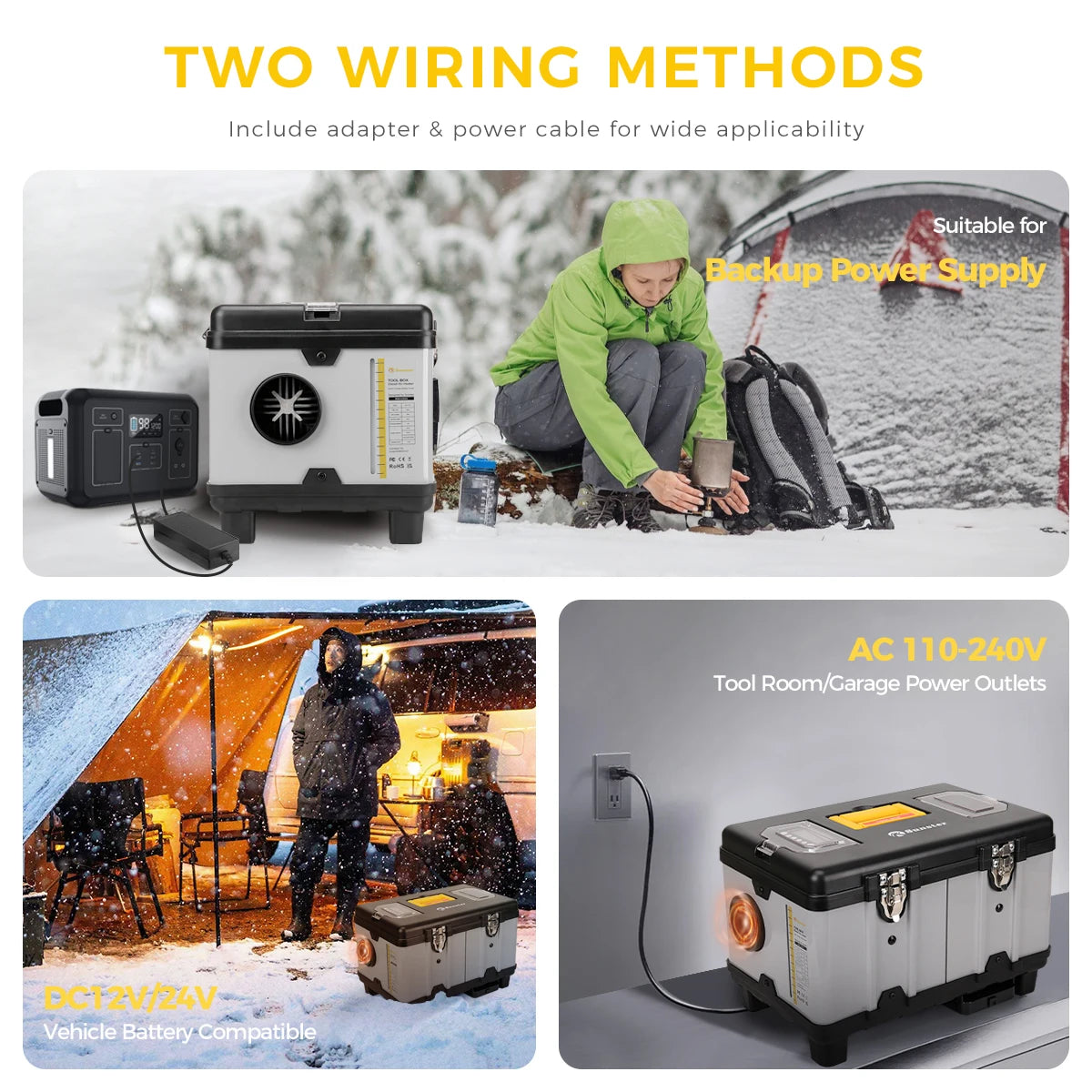 Sunste TB10 8KW Toolbox Diesel Heater 12V/24V/220V With constant temperature Bluetooth app night heater For Home Garage tent