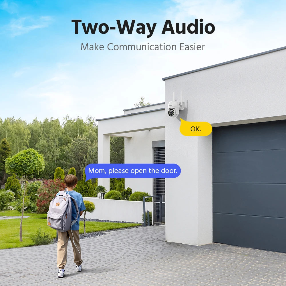 ANNKE 5MP Wireless Home Camera System 2PCS Cam Kit Security System Solar Cameras PIR Human Detection 4CH Dual wifi Homebase