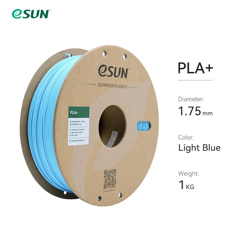eSUN 3D Printer Filament PLA+ 1.75mm Dimensional Accuracy +/- 0.03mm 1KG (2.2 LBS) Spool 3D Printing Material For 3D Printers