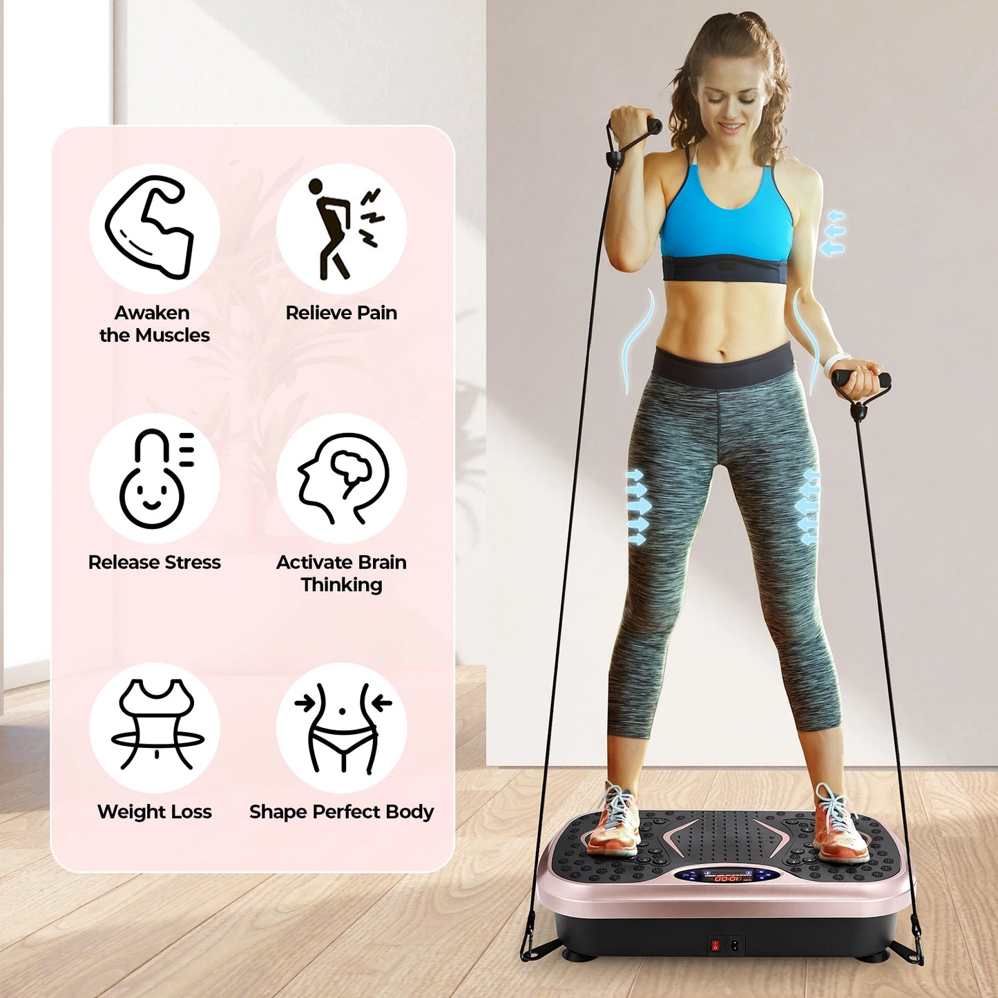 Vibration Plate Exercise Machine, Vibration Plate for Lymphatic Drainage, Whole Body Workout Vibrate Fitness Platform