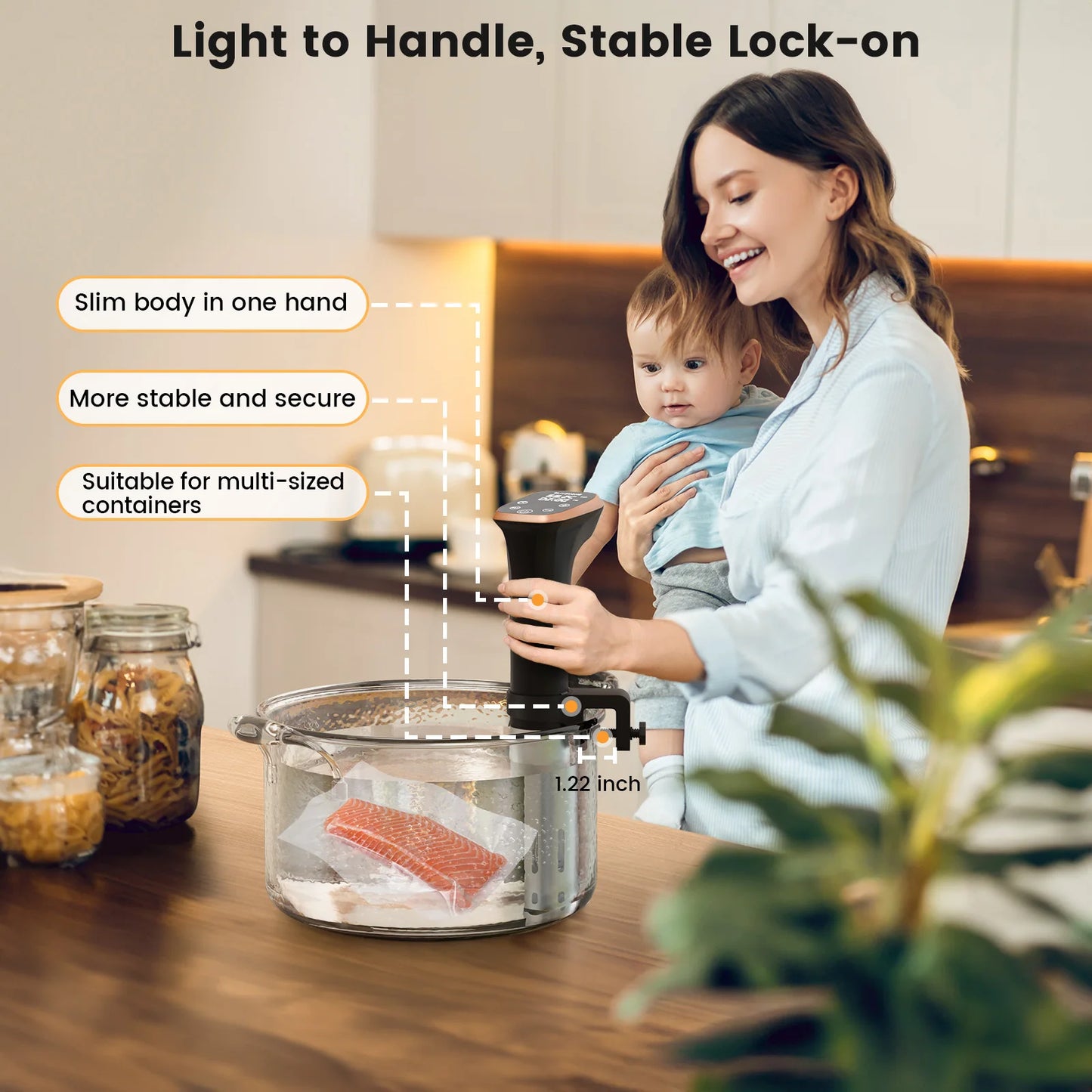 BLIITZHOME Slow Cooker IPX7 Waterproof WiFi Connectivity Versatile Cooking Food Preparation Appliance for kitchen Cooking