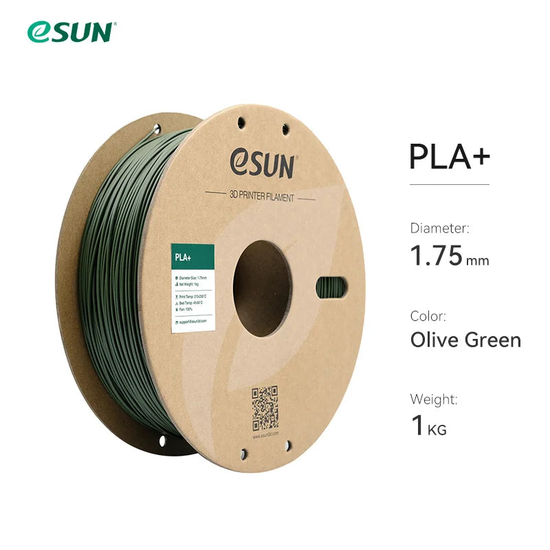 eSUN 3D Printer Filament PLA+ 1.75mm Dimensional Accuracy +/- 0.03mm 1KG (2.2 LBS) Spool 3D Printing Material For 3D Printers