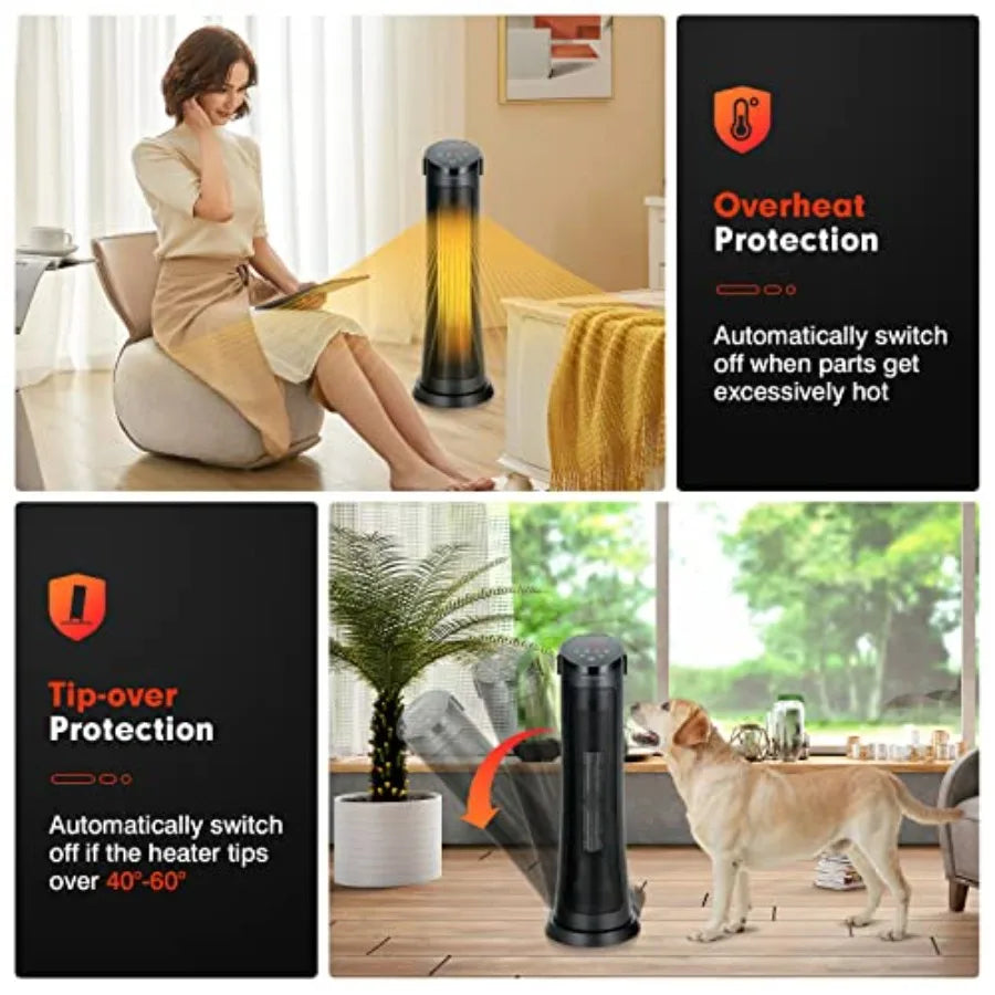 Space Heater 1500W PTC Ceramic Portable Electric Heater with Thermostat for Home Office and Bedroom Use Offers 3 Heating Modes