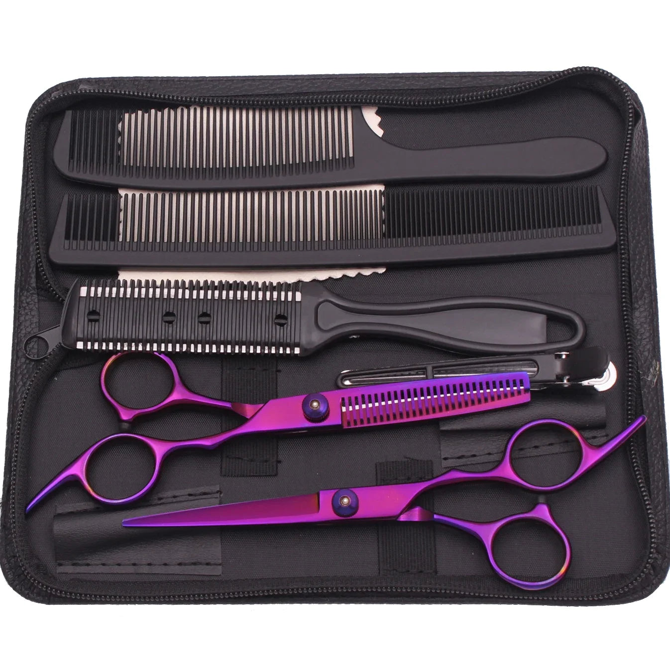 6.0'' Hair Scissors Professional Cutting Shears Thinning Hairdressing Haircut Comb Razors Sets Salon Barber & Home Dropshipping