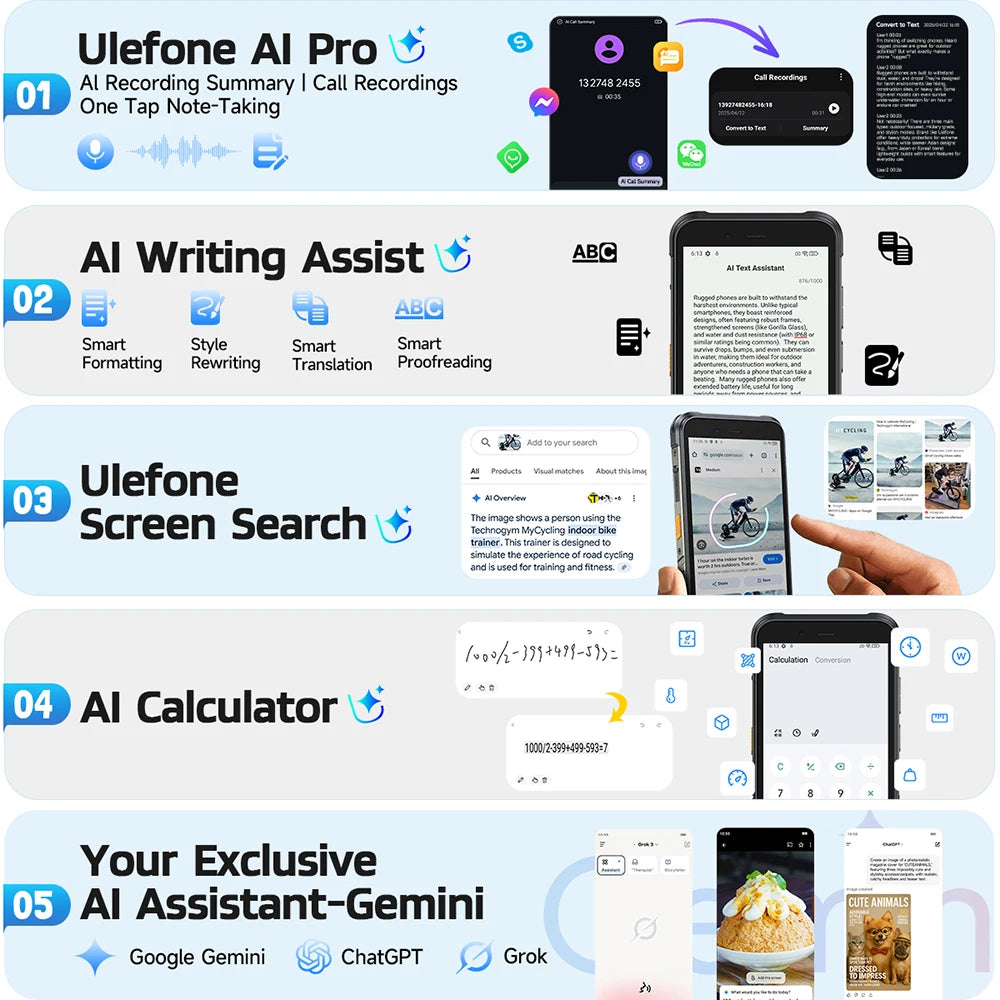 Ulefone RugKing 4G Rugged Phone Android 15 Up to 16GB+256GB Waterproof  9600mAh 50MP Camera NFC Global Smartphone