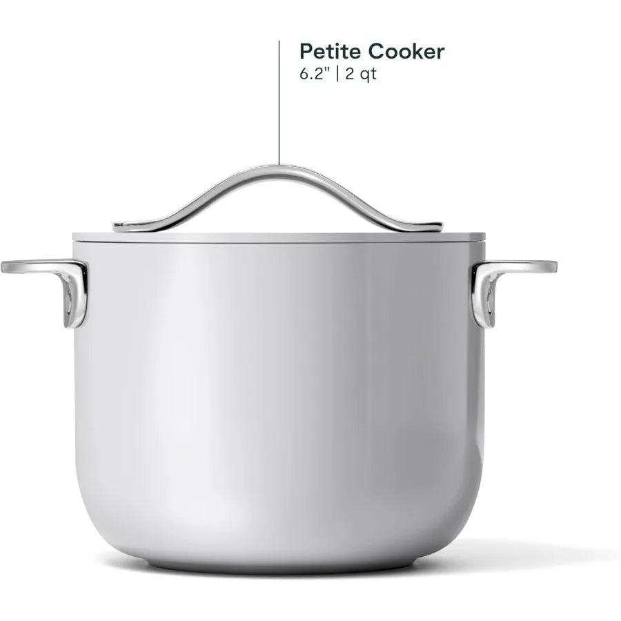 2 Qt Ceramic Coated Pot for Cooking Rice Grains Sauces and More NonToxic Coating Free From Forever Chemicals Ideal Kitchen Solu