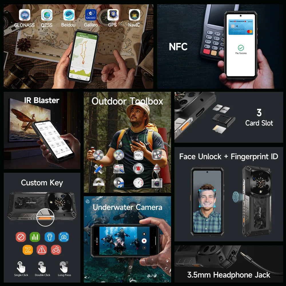 [Ship From US]Ulefone Armor 28 Pro 5G AI Rugged Phone 512GB ROM Up to32GB RAM Smartphone Android 15 120W 10600mAh 6.67"AMOLED