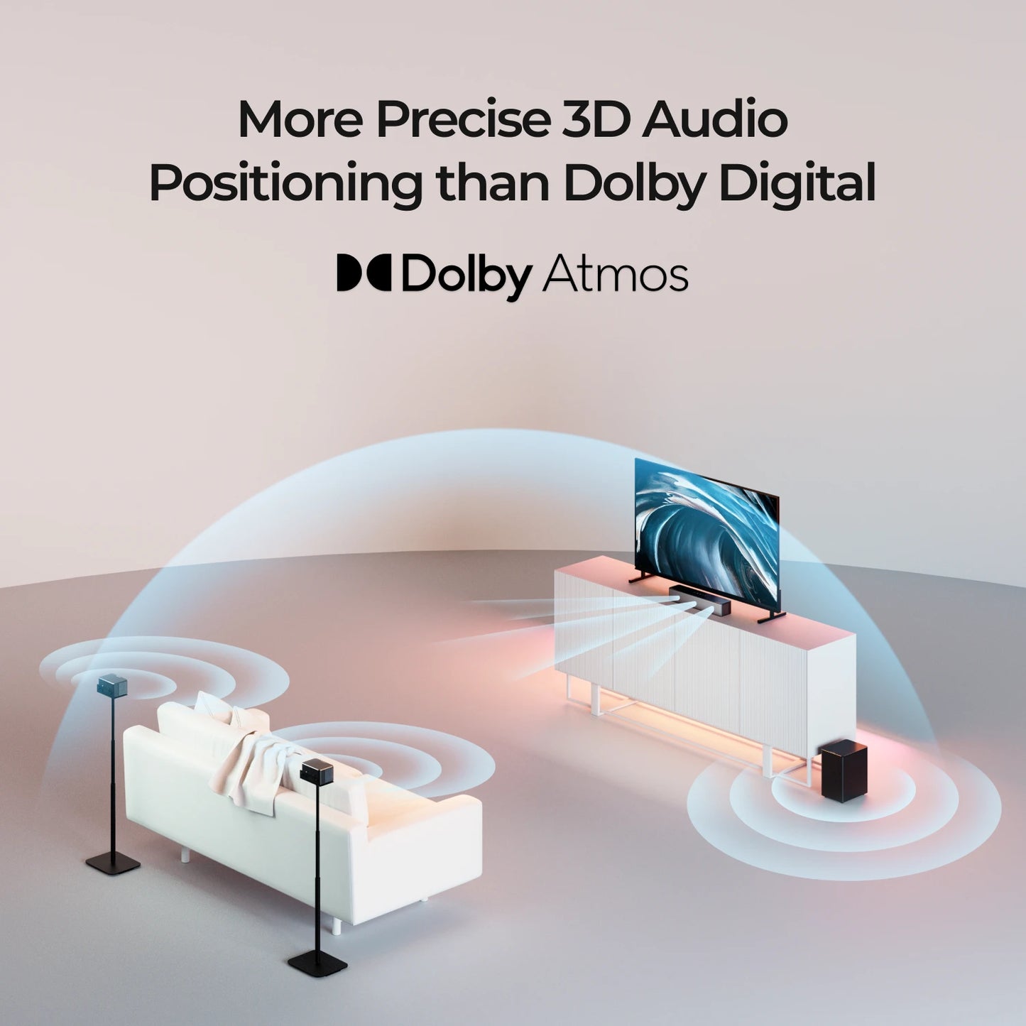 ULTIMEA 450W 5.1 Dolby Atmos Sound Bar, 3D Surround Sound System for Home Theater TV, 2 Surround Speakers & Wireless Subwoofer