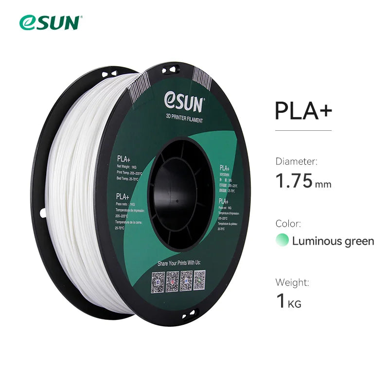 eSUN 3D Printer Filament PLA+ 1.75mm Dimensional Accuracy +/- 0.03mm 1KG (2.2 LBS) Spool 3D Printing Material For 3D Printers