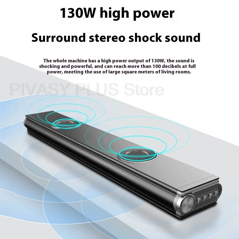 130W Soundbar 5.0 Bluetooth Speakers Home Theater System 6 Speaker Array HDMI ARC Optical For TV Projector Surround Sound System