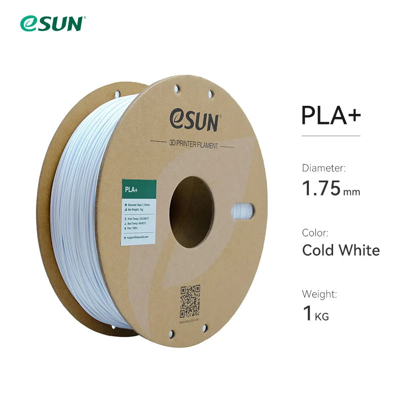 eSUN 3D Printer Filament PLA+ 1.75mm Dimensional Accuracy +/- 0.03mm 1KG (2.2 LBS) Spool 3D Printing Material For 3D Printers