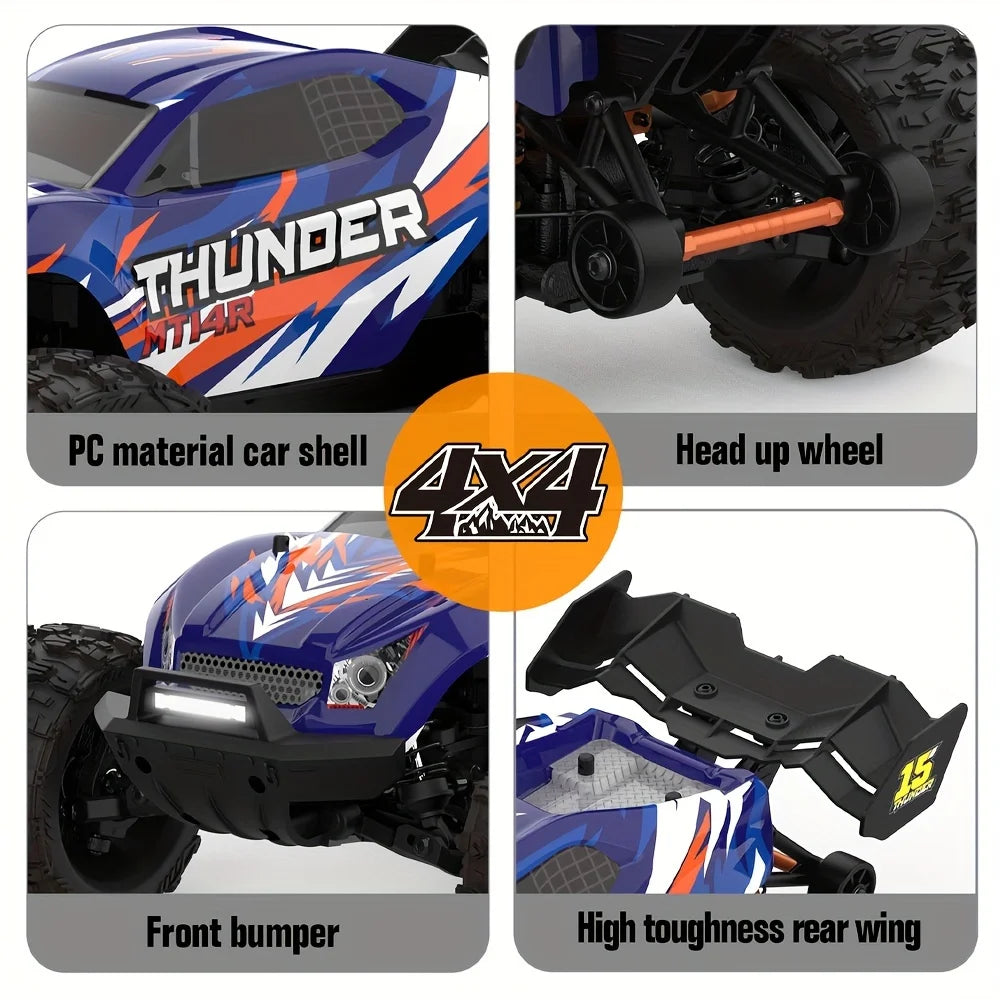 JIUSI MT14R 1/14 RC Racing Car 3S 35C 2200mAh 80km/h Brushless Motor 2.4G Remote Control 4WD   Off-road RC Trucks Toys