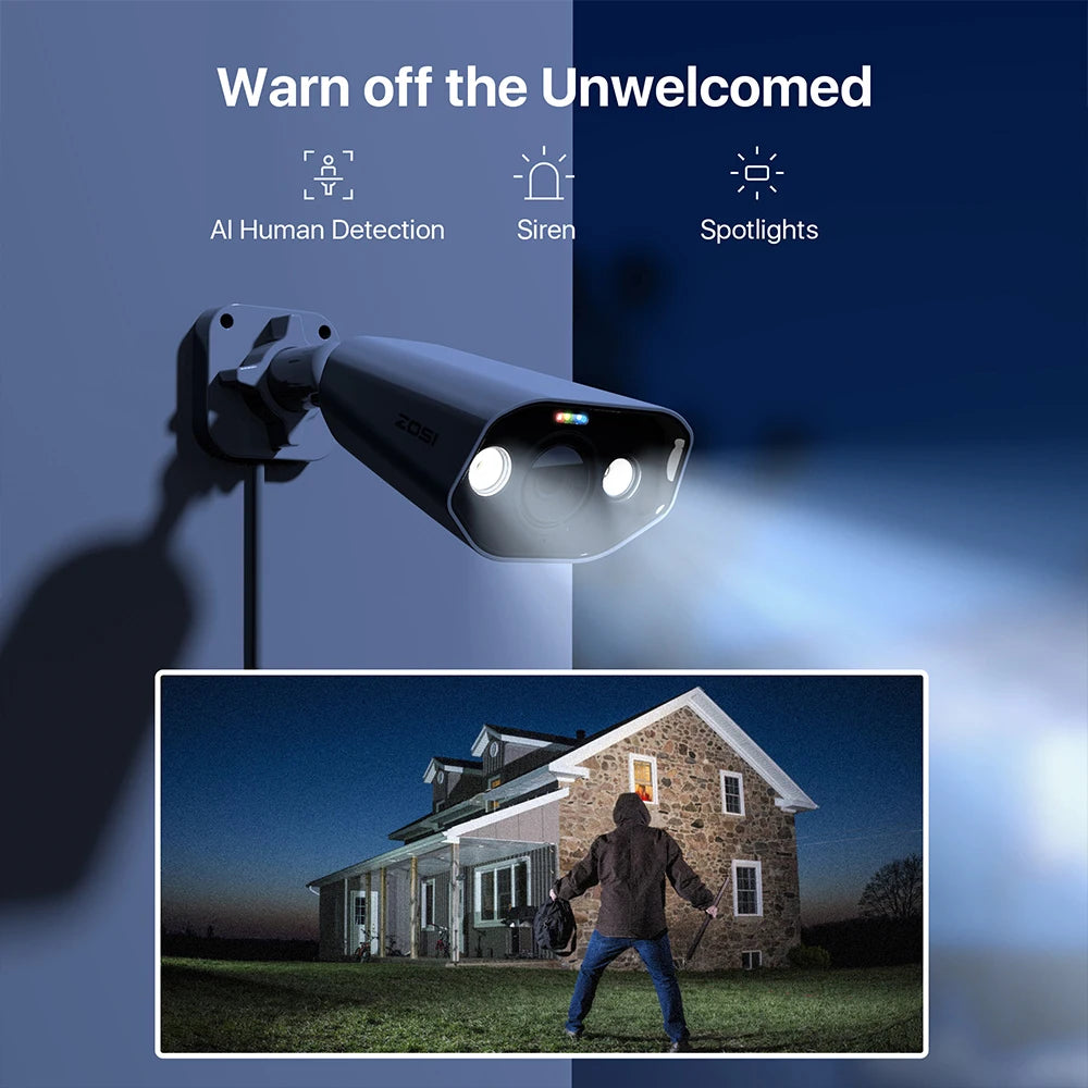 ZOSI Security Camera System 16CH 8MP Ultra HD POE NVR Kit CCTV Audio AI Face Detection Outdoor Video Surveillance IP Camera Set