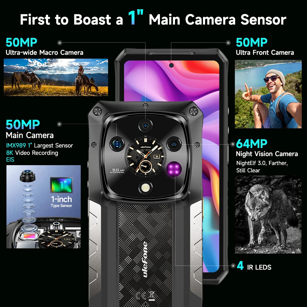 [Ship From US]Ulefone Armor 28 Pro 5G AI Rugged Phone 512GB ROM Up to32GB RAM Smartphone Android 15 120W 10600mAh 6.67"AMOLED