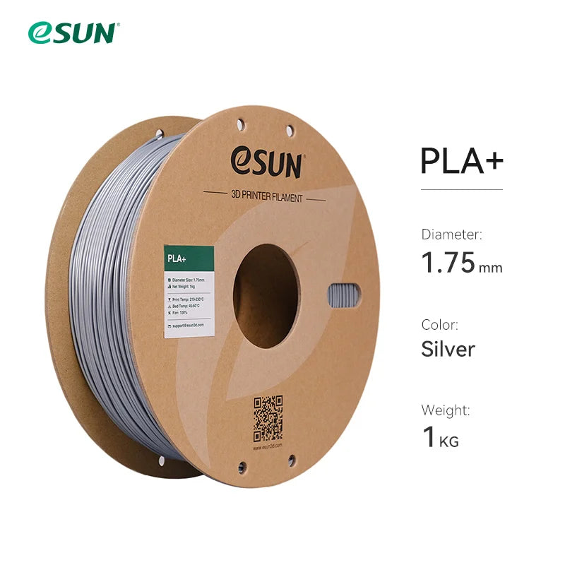 eSUN 3D Printer Filament PLA+ 1.75mm Dimensional Accuracy +/- 0.03mm 1KG (2.2 LBS) Spool 3D Printing Material For 3D Printers