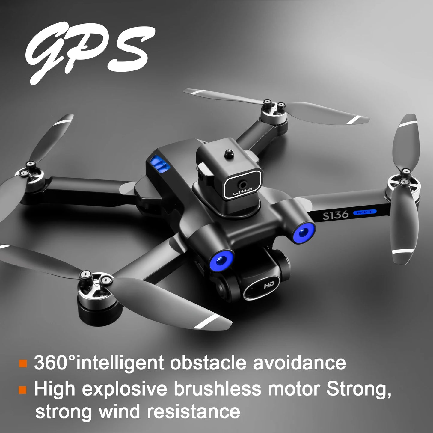 S136 Drone HD Professional Dual ESC Camera GPS Optical Flow Positioning Obstacle Avoidance Brushless RC Foldable Quadcopter