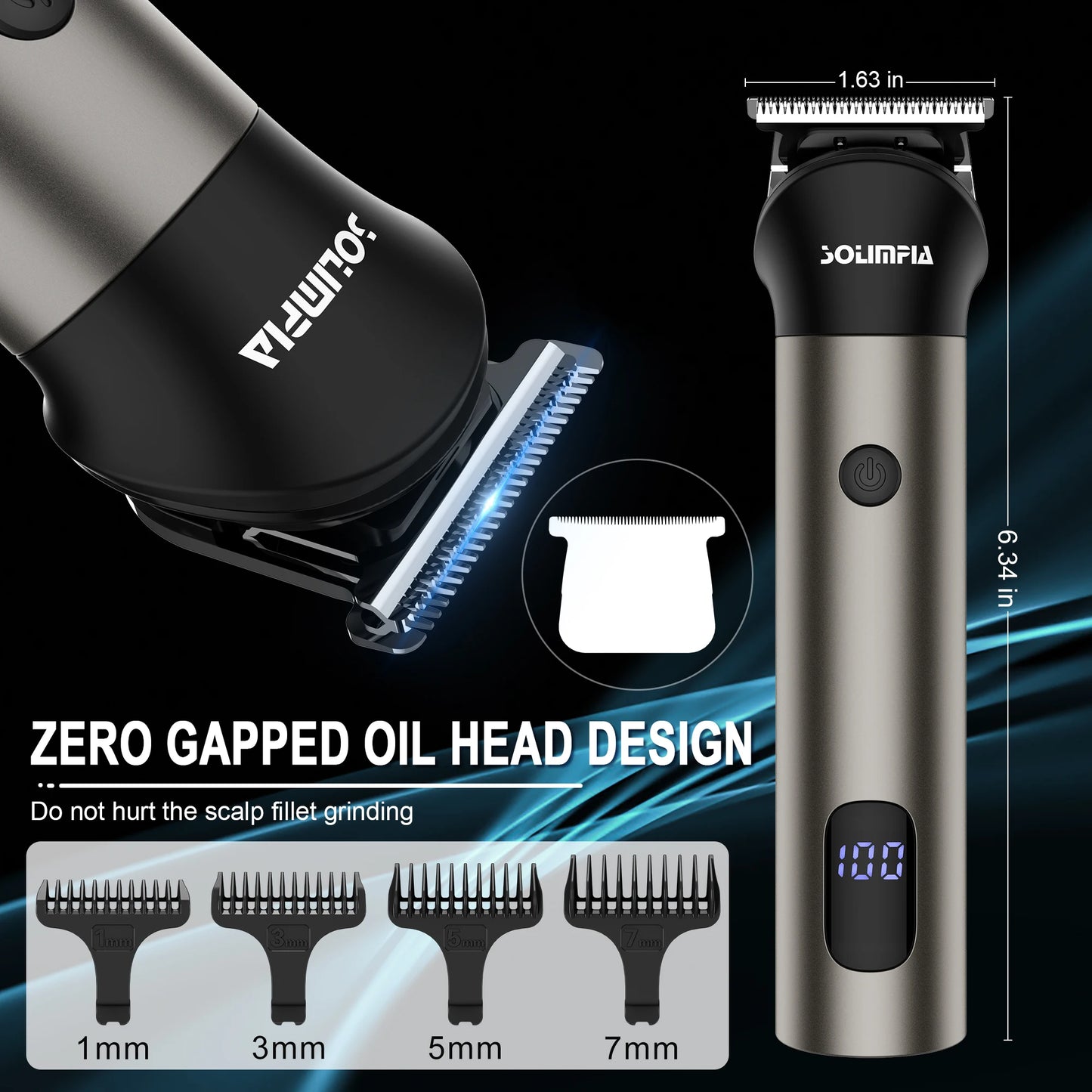 Hatteker all in one hair trimmer 7 blades changeable Electric Baber Haircut machine body nose trimmer set for Men