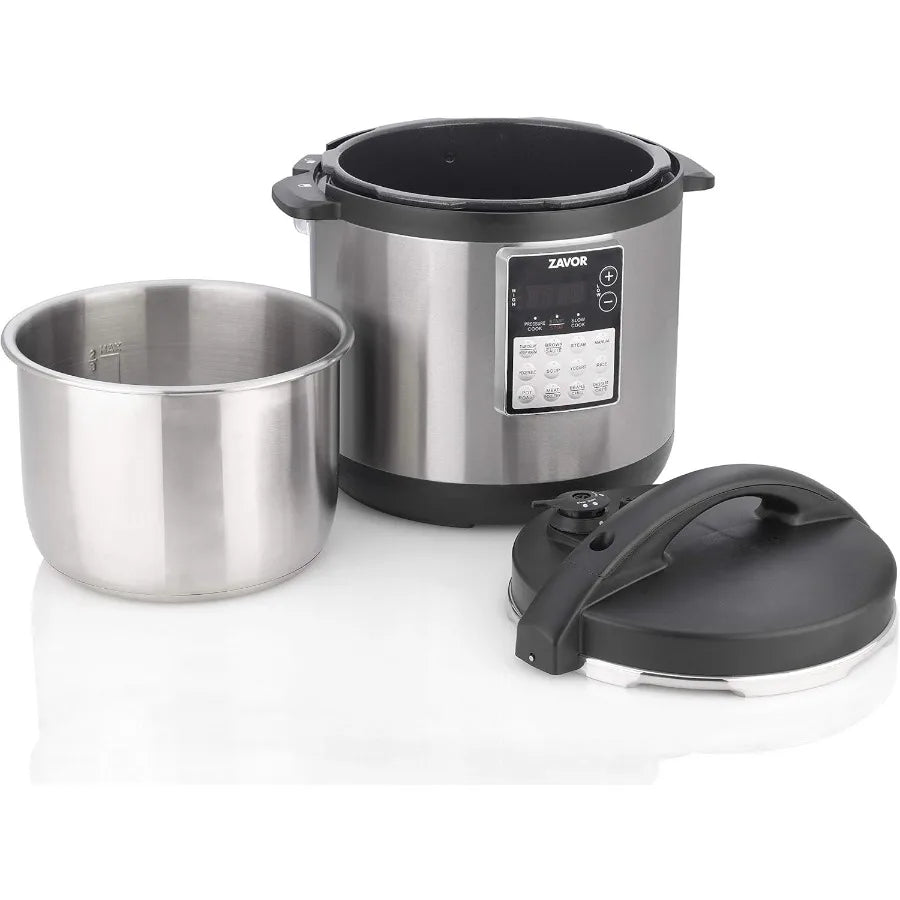 LUX Edge 6 Quart Programmable Electric MultiCooker for Home Kitchen: Advanced Pressure Cooking Slow Cooking Rice Preparation Yo