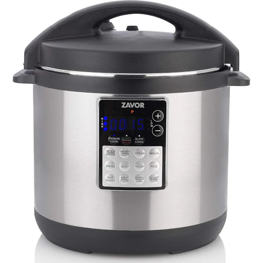 LUX Edge 6 Quart Programmable Electric MultiCooker for Home Kitchen: Advanced Pressure Cooking Slow Cooking Rice Preparation Yo